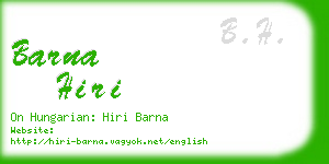 barna hiri business card